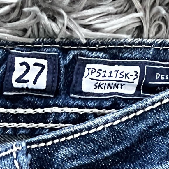 Miss Me Big Stitch Skinny Jeans Feather Pockets Women’s Size 27 Excellent Cond. - Picture 12 of 13